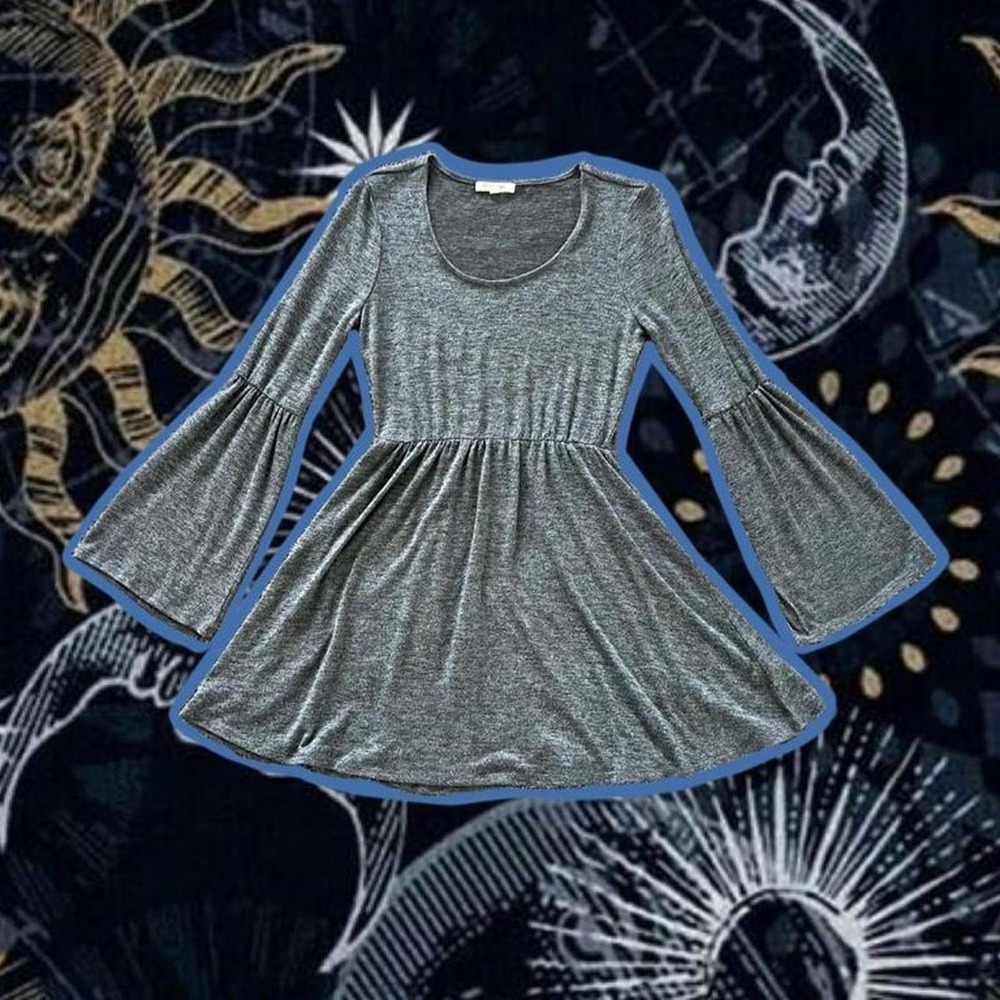 Gray whimsygoth coquette dress fit and flare